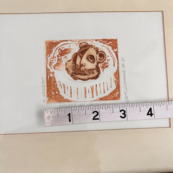 Original Carol Lummus Print Mousse Au Chocolat Embossed Mouse Etching Art 1981 - Picture 7 of 14